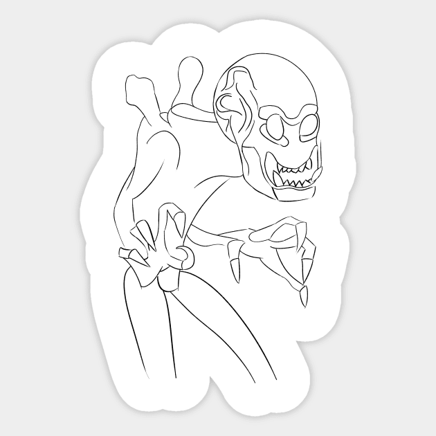 Cartoon Spooky Alien Sticker by VE_Merchandise